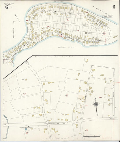 Sanborn Fire Insurance Map from Scituate, Plymouth County, Massachusetts (1944), Sheet #0006 - Complete Map Set gallery image, historic Sanborn map, vintage wall art, Massachusetts Massachusetts