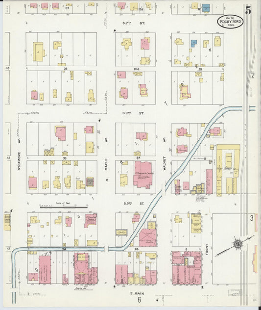 Sanborn Fire Insurance Map from Rocky Ford, Otero County, Colorado (1911), Sheet #0005 - Historic Sanborn Fire Insurance Map Print, vintage old map wall art, antique decor, genealogy gift, Colorado Colorado map