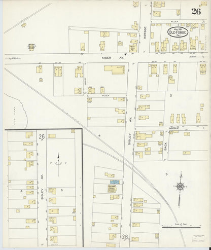 Sanborn Fire Insurance Map from Old Forge, Lackawanna County, Pennsylvania (1914), Sheet #0026 - Historic Sanborn Fire Insurance Map Print, vintage old map wall art, antique decor, genealogy gift, Pennsylvania Pennsylvania map