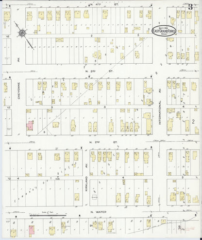 Sanborn Fire Insurance Map from East Grand Forks, Polk County, Minnesota (1914), Sheet #0003 - Historic Sanborn Fire Insurance Map Print, vintage old map wall art, antique decor, genealogy gift, Minnesota Minnesota map