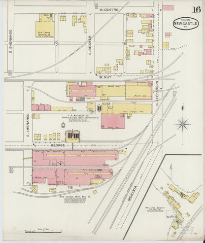 Sanborn Fire Insurance Map from New Castle, Lawrence County, Pennsylvania (1894), Sheet #0016 - Complete Map Set gallery image, historic Sanborn map, vintage wall art, Pennsylvania Pennsylvania