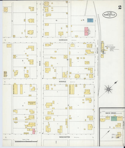 Sanborn Fire Insurance Map from Hawesville, Hancock County, Kentucky (1903), Sheet #0002 - Complete Map Set gallery image, historic Sanborn map, vintage wall art, Kentucky Kentucky