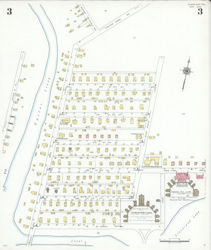 Sanborn Fire Insurance Map from Sugarland, Fort Bend County, Texas (1940), Sheet #0003 - Complete Map Set gallery image, historic Sanborn map, vintage wall art, Texas Texas