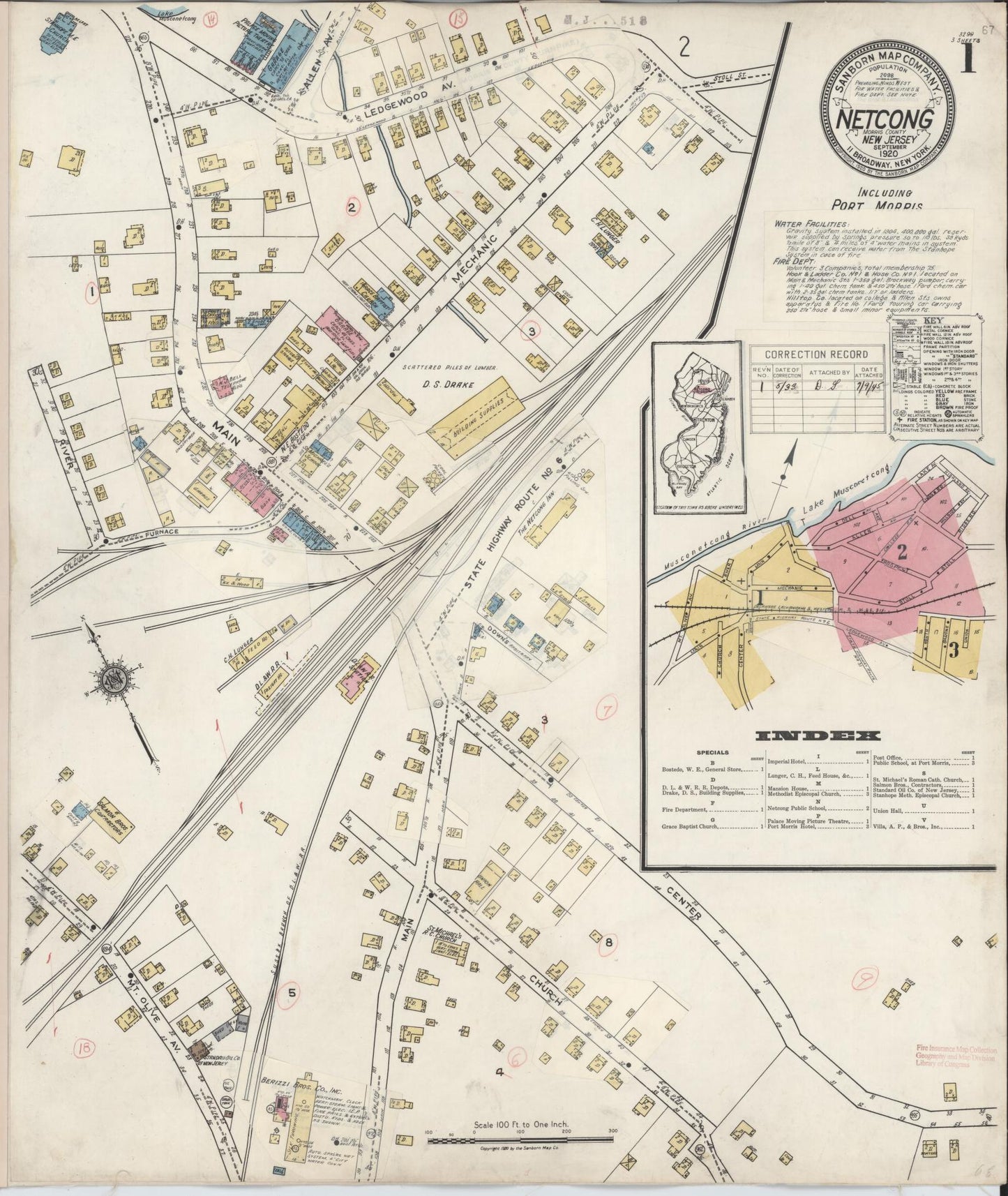 Sanborn Fire Insurance Map from Netcong, Morris County, New Jersey. (1933) – Historic Sanborn Fire Insurance Map Print