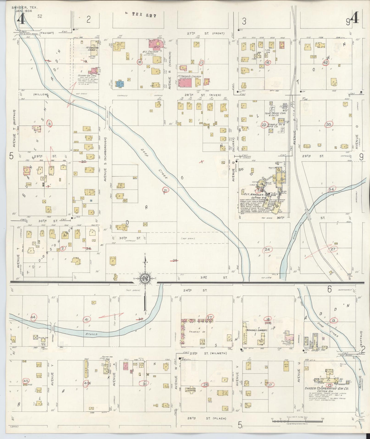 Sanborn Fire Insurance Map from Snyder, Scurry County, Texas (1942), Sheet #0004 - Historic Sanborn Fire Insurance Map Print, vintage old map wall art, antique decor, genealogy gift, Texas Texas map
