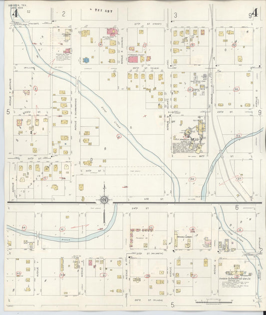 Sanborn Fire Insurance Map from Snyder, Scurry County, Texas (1942), Sheet #0004 - Historic Sanborn Fire Insurance Map Print, vintage old map wall art, antique decor, genealogy gift, Texas Texas map