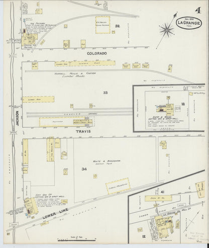 Sanborn Fire Insurance Map from La Grange, Fayette County, Texas (1890), Sheet #0004 - Complete Map Set gallery image, historic Sanborn map, vintage wall art, Texas Texas
