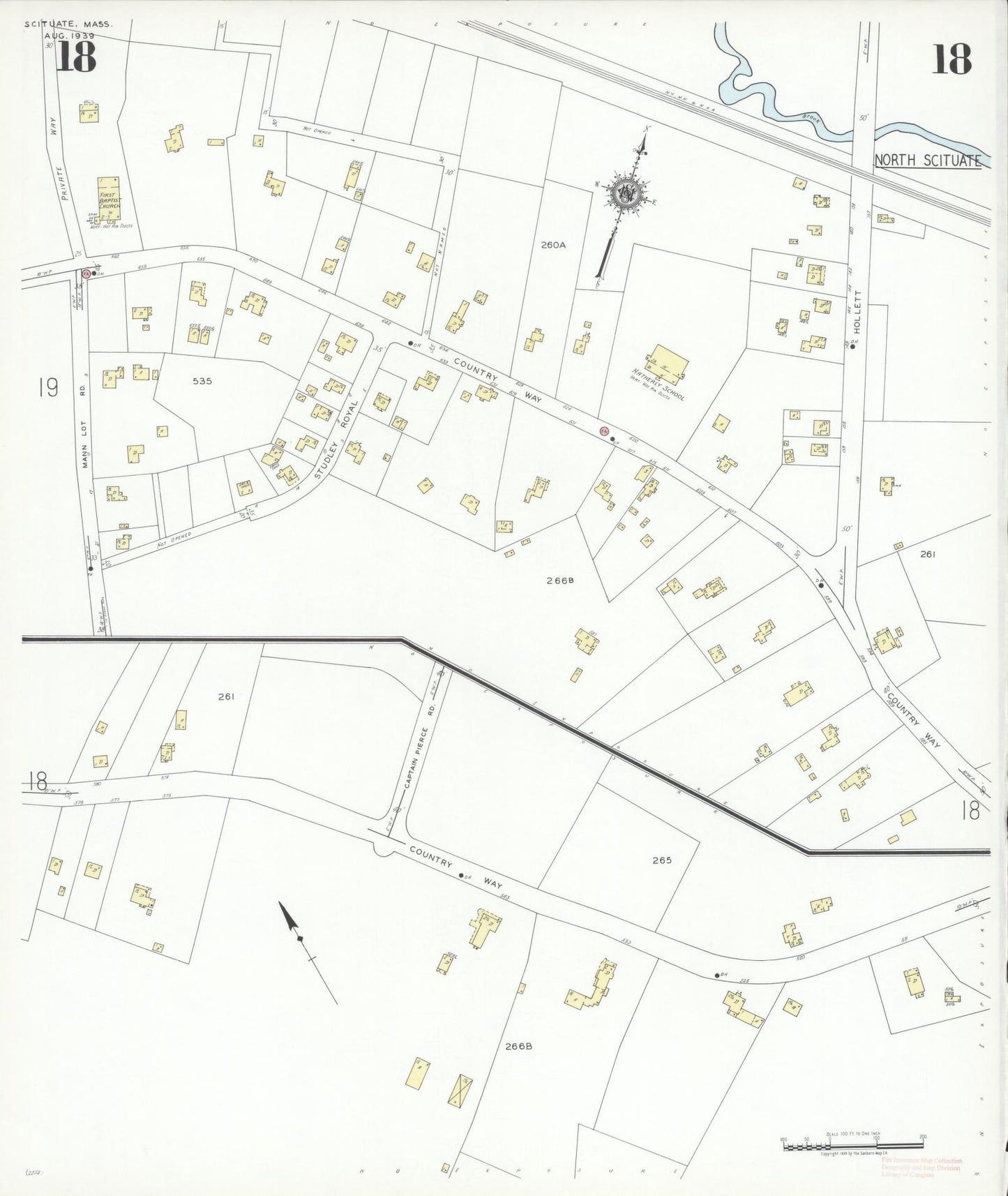 Sanborn Fire Insurance Map from Scituate, Plymouth County, Massachusetts (1939), Sheet #0018 - Complete Map Set gallery image, historic Sanborn map, vintage wall art, Massachusetts Massachusetts