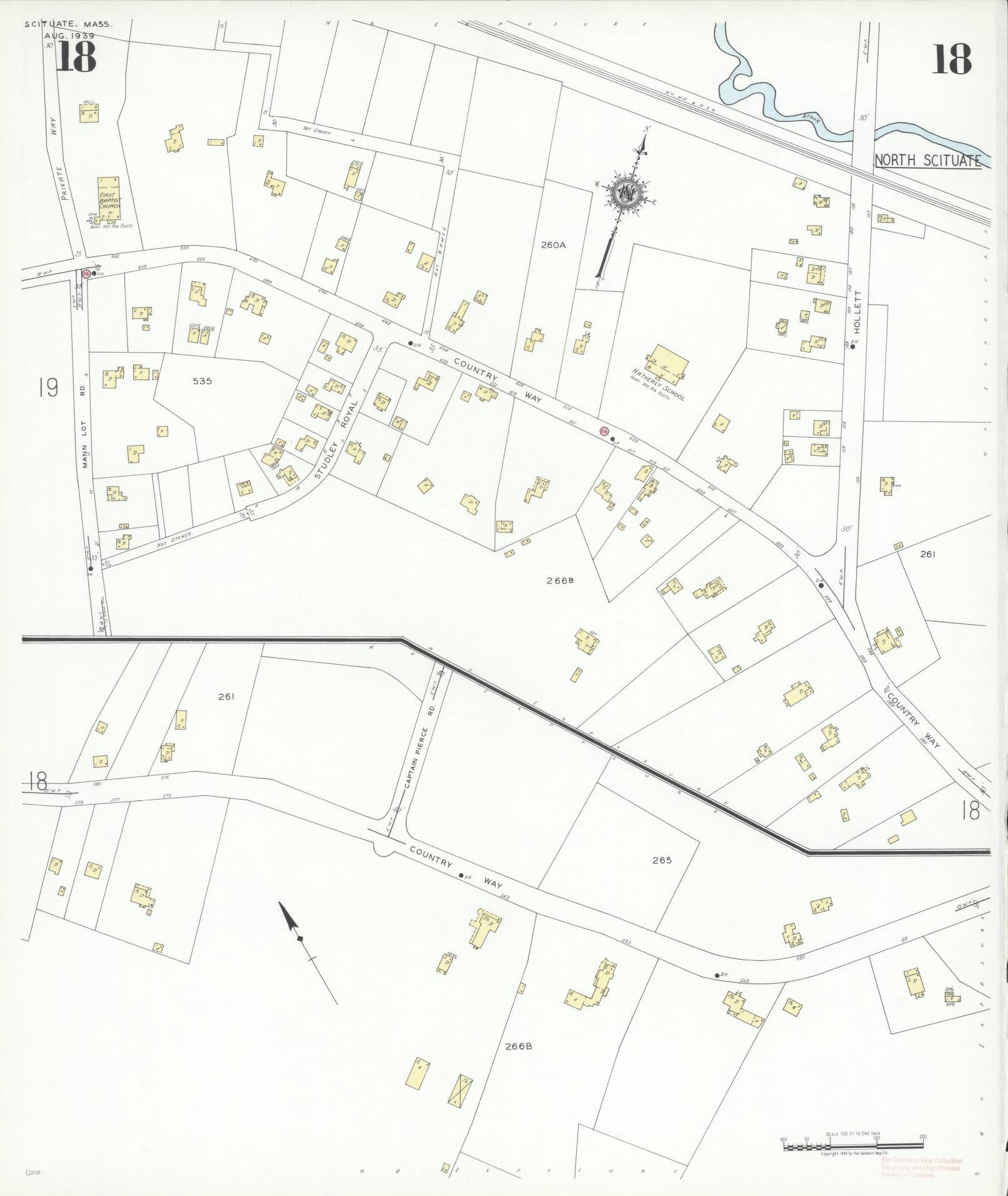 Sanborn Fire Insurance Map from Scituate, Plymouth County, Massachusetts (1939), Sheet #0018 - Complete Map Set gallery image, historic Sanborn map, vintage wall art, Massachusetts Massachusetts