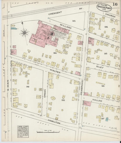 Sanborn Fire Insurance Map from Bridgeport, Fairfield County, Connecticut (1884), Sheet #0016 - Complete Map Set gallery image, historic Sanborn map, vintage wall art, Connecticut Connecticut