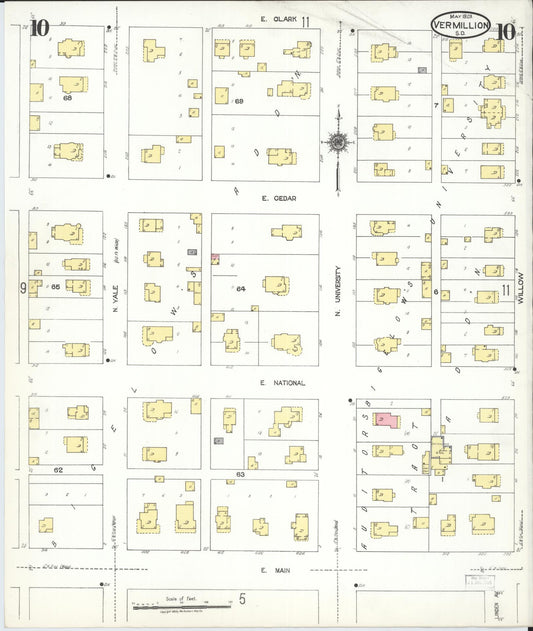 Sanborn Fire Insurance Map from Vermillion, Clay County, South Dakota (1923), Sheet #0010