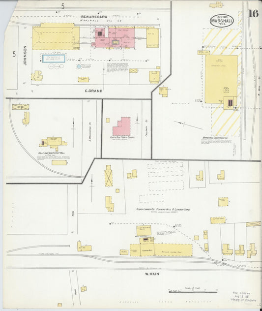 Sanborn Fire Insurance Map from Marshall, Harrison County, Texas (1904), Sheet #0016 - Historic Sanborn Fire Insurance Map Print, vintage old map wall art, antique decor, genealogy gift, Texas Texas map