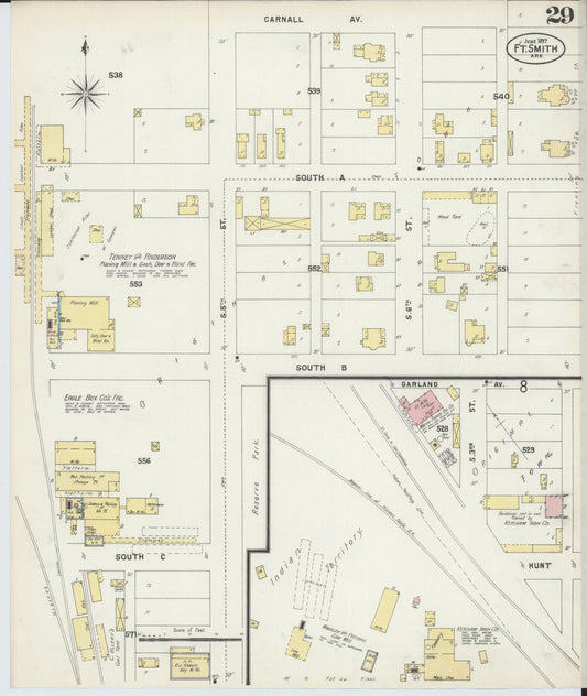 Sanborn Fire Insurance Map from Fort Smith, Sebastian County, Arkansas (1897), Sheet #0029 - Historic Sanborn Fire Insurance Map Print, vintage old map wall art, antique decor, genealogy gift, Arkansas Arkansas map