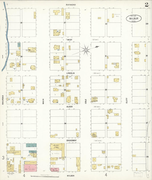 Sanborn Fire Insurance Map from Wilbur, Lincoln County, Washington (1902), Sheet #0002 - Historic Sanborn Fire Insurance Map Print, vintage old map wall art, antique decor, genealogy gift, Washington Washington map
