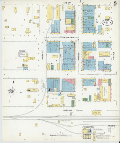 Sanborn Fire Insurance Map from Dublin, Erath County, Texas (1902), Sheet #0003 - Complete Map Set gallery image, historic Sanborn map, vintage wall art, Texas Texas