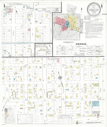 Sanborn Fire Insurance Map from Syracuse, Hamilton County, Kansas (1935), Sheet #0001 - Complete Map Set gallery image, historic Sanborn map, vintage wall art, Kansas Kansas