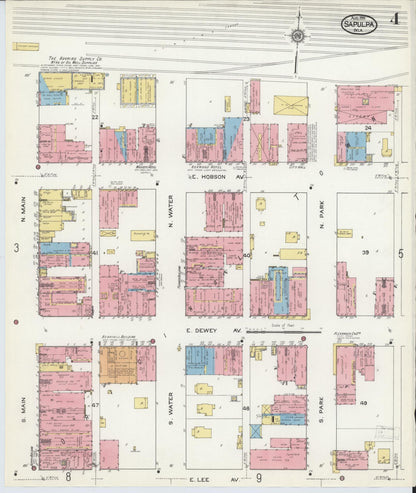 Sanborn Fire Insurance Map from Sapulpa, Creek County, Oklahoma (1915), Sheet #0004 - Complete Map Set gallery image, historic Sanborn map, vintage wall art, Oklahoma Oklahoma