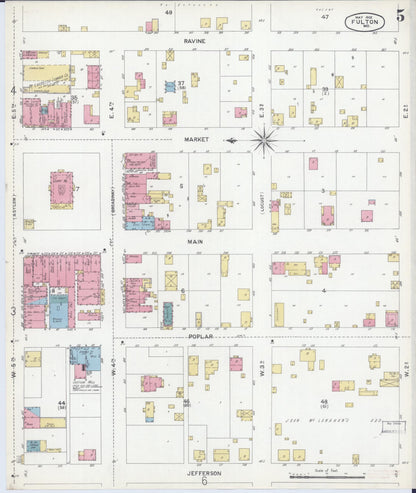 Sanborn Fire Insurance Map from Fulton, Callaway County, Missouri (1902), Sheet #0005 - Complete Map Set gallery image, historic Sanborn map, vintage wall art, Missouri Missouri