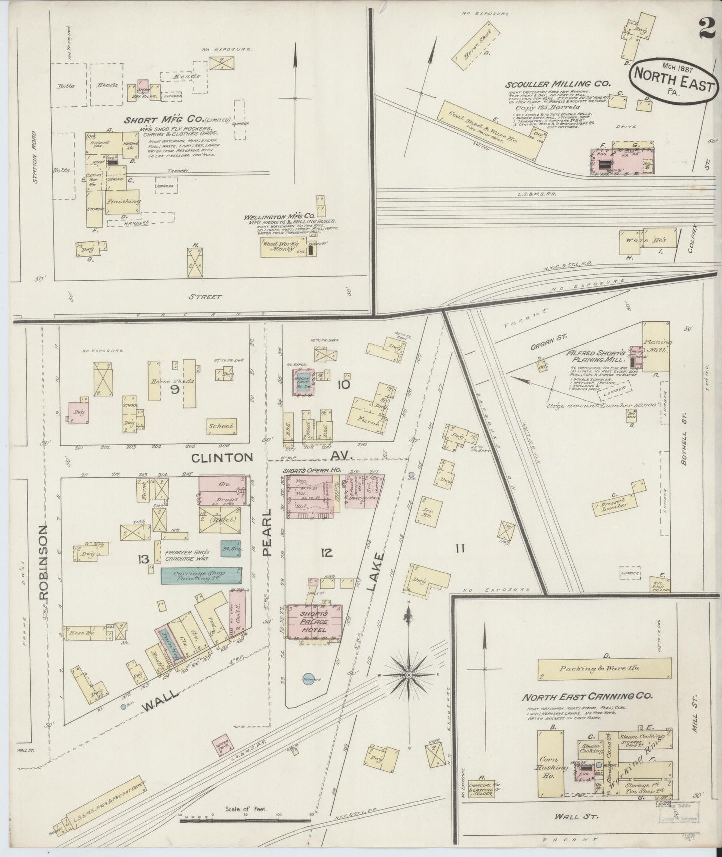 Sanborn Fire Insurance Map from North East, Erie County, Pennsylvania (1887), Sheet #0002 - Complete Map Set gallery image, historic Sanborn map, vintage wall art, Pennsylvania Pennsylvania