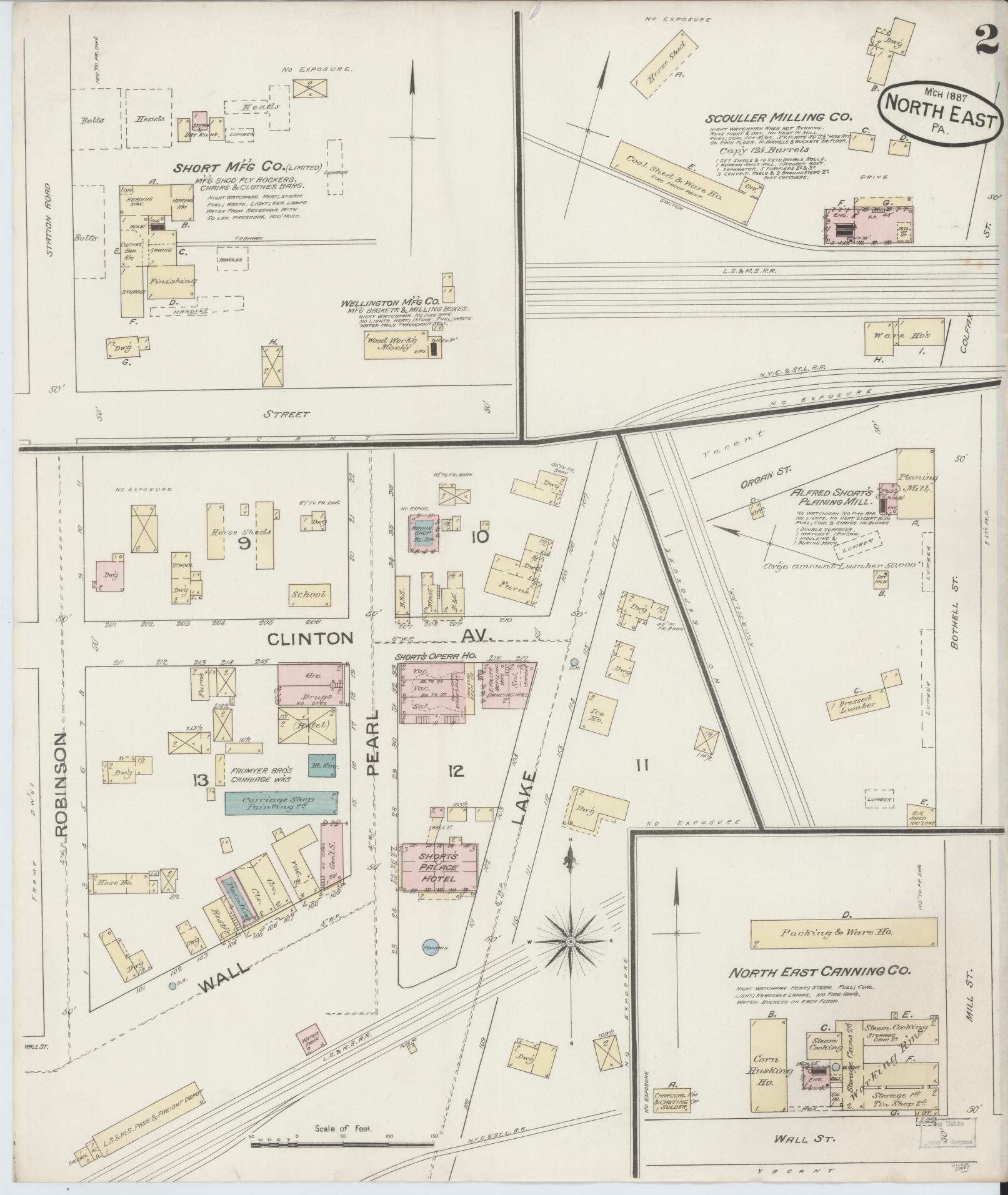 Sanborn Fire Insurance Map from North East, Erie County, Pennsylvania (1887), Sheet #0002 - Complete Map Set gallery image, historic Sanborn map, vintage wall art, Pennsylvania Pennsylvania