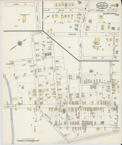 Sanborn Fire Insurance Map from Woodbury, Gloucester County, New Jersey (1915), Sheet #0009 - Complete Map Set gallery image, historic Sanborn map, vintage wall art, New Jersey New Jersey