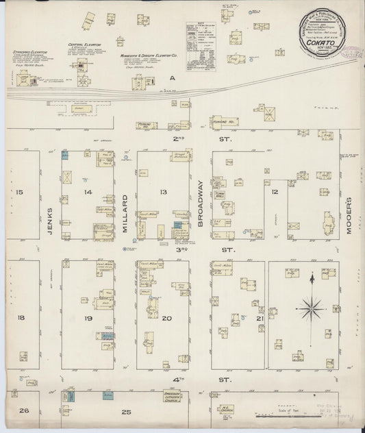 Sanborn Fire Insurance Map from Cokato, Wright County, Minnesota (1885), Sheet #0001 - Historic Sanborn Fire Insurance Map Print, vintage old map wall art, antique decor, genealogy gift, Minnesota Minnesota map