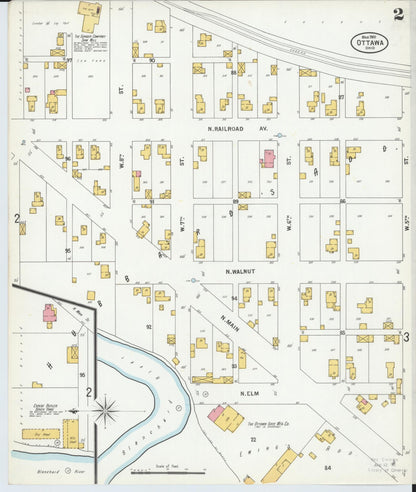 Sanborn Fire Insurance Map from Ottawa, Putnam County, Ohio (1900), Sheet #0002 - Complete Map Set gallery image, historic Sanborn map, vintage wall art, Ohio Ohio