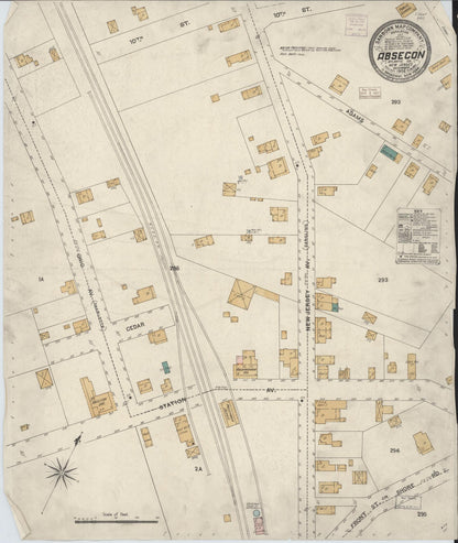 Sanborn Fire Insurance Map from Absecon, Atlantic County, New Jersey (1906), Sheet #0001 - Historic Sanborn Fire Insurance Map Print, vintage old map wall art, antique decor, genealogy gift, New Jersey New Jersey map
