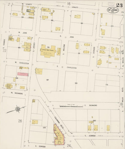 Sanborn Fire Insurance Map from Saint Johns, Multnomah County, Oregon (1911), Sheet #0023 - Complete Map Set gallery image, historic Sanborn map, vintage wall art, Oregon Oregon