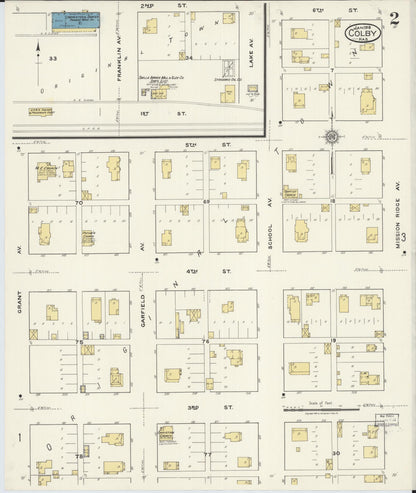Sanborn Fire Insurance Map from Colby, Thomas County, Kansas (1918), Sheet #0002 - Complete Map Set gallery image, historic Sanborn map, vintage wall art, Kansas Kansas