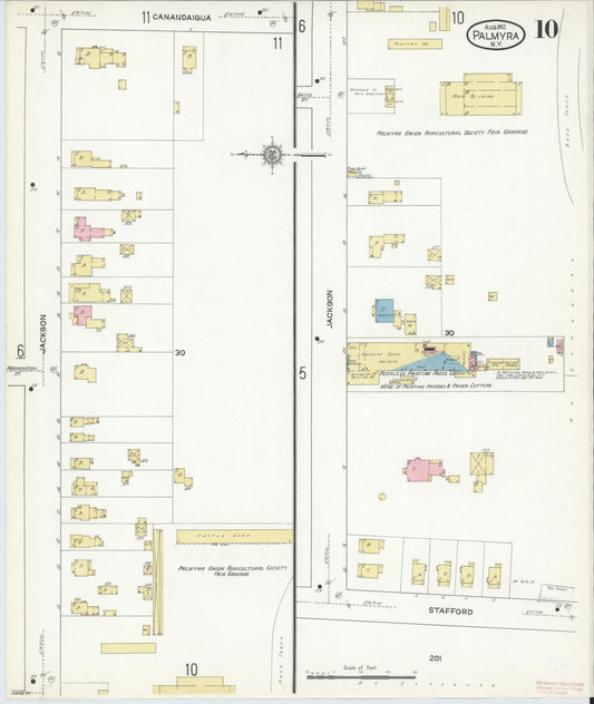 Sanborn Fire Insurance Map from Palmyra, Wayne County, New York (1912), Sheet #0010 - Historic Sanborn Fire Insurance Map Print, vintage old map wall art, antique decor, genealogy gift, New York New York map