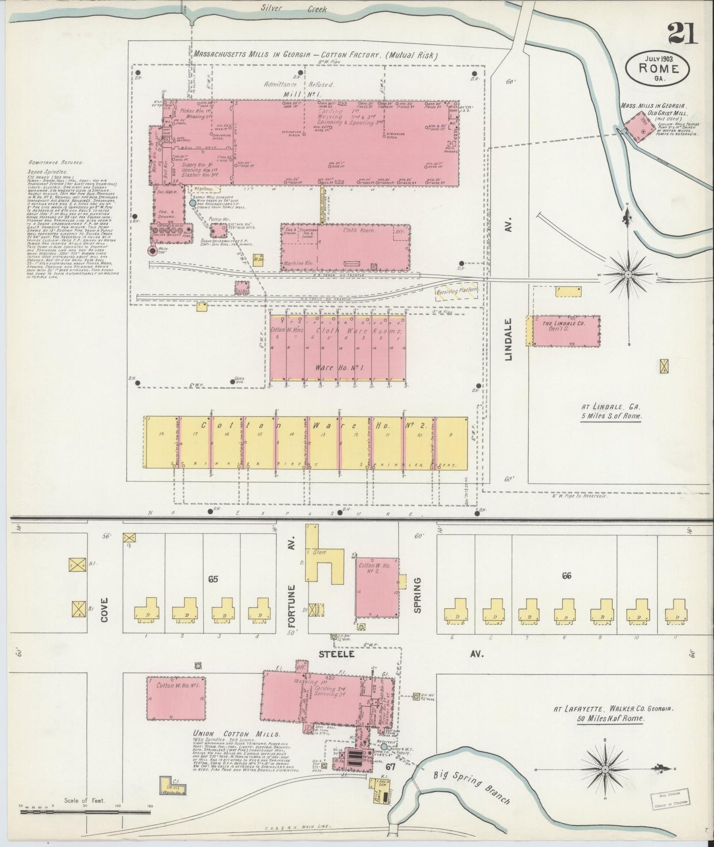 Sanborn Fire Insurance Map from Rome, Floyd County, Georgia (1903), Sheet #0021 - Complete Map Set gallery image, historic Sanborn map, vintage wall art, Georgia Georgia