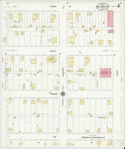 Sanborn Fire Insurance Map from Whitewright, Grayson County, Texas (1911), Sheet #0004 - Historic Sanborn Fire Insurance Map Print, vintage old map wall art, antique decor, genealogy gift, Texas Texas map