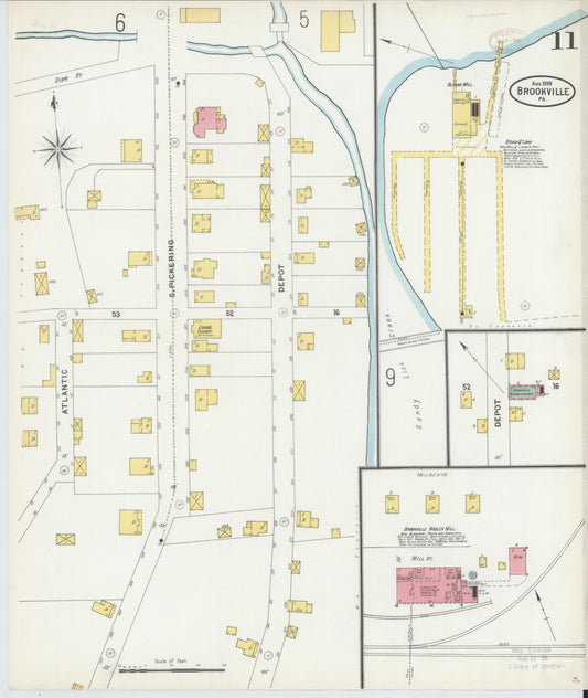 Sanborn Fire Insurance Map from Brookville, Jefferson County, Pennsylvania (1899), Sheet #0011 - Historic Sanborn Fire Insurance Map Print, vintage old map wall art, antique decor, genealogy gift, Pennsylvania Pennsylvania map