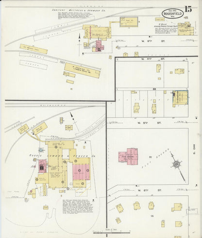 Sanborn Fire Insurance Map from Marshfield, Wood County, Wisconsin (1912), Sheet #0015 - Complete Map Set gallery image, historic Sanborn map, vintage wall art, Wisconsin Wisconsin