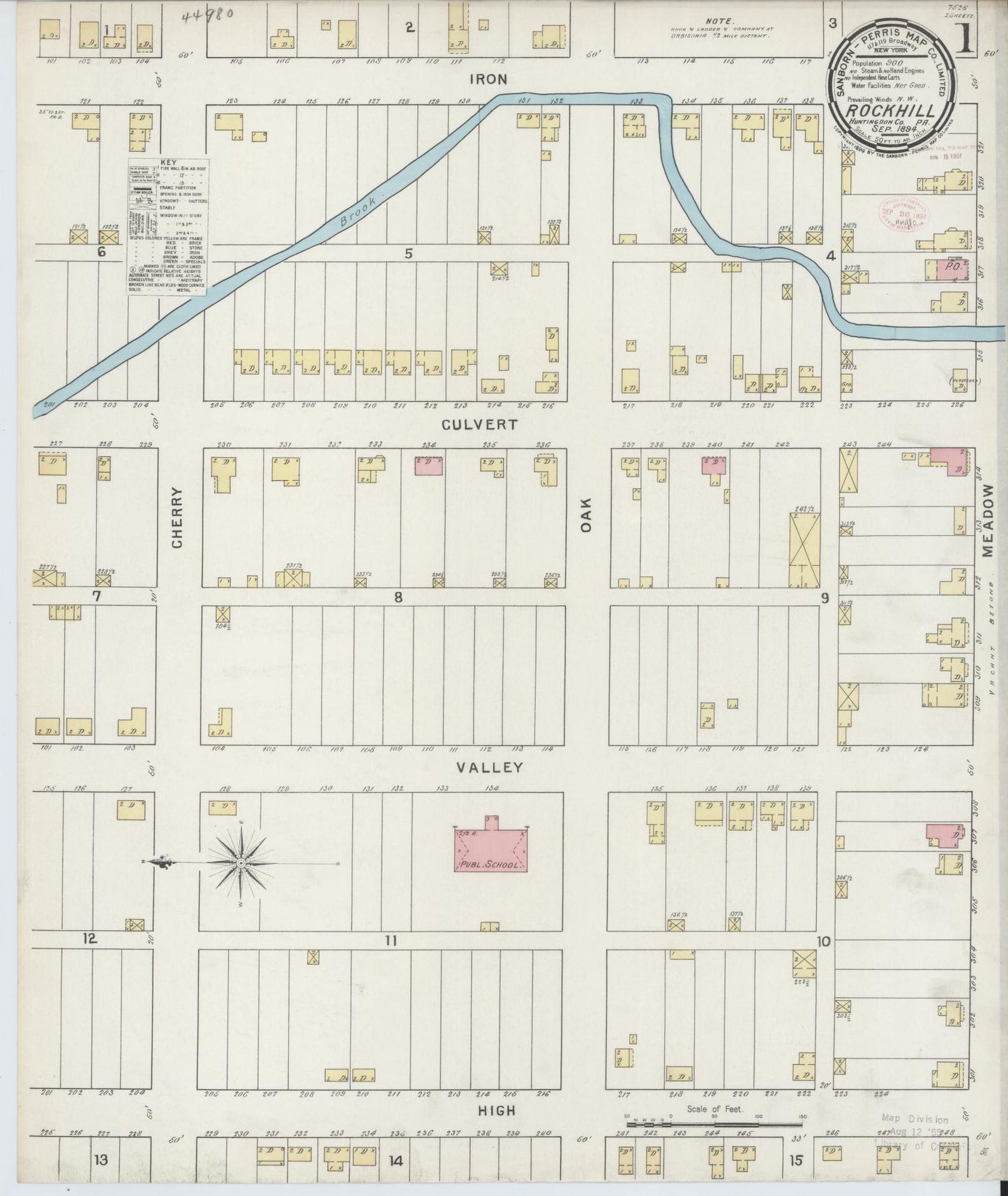 Sanborn Fire Insurance Map from Rockhill Furnace, Huntingdon County, Pennsylvania (1894), Sheet #0001 - Complete Map Set gallery image, historic Sanborn map, vintage wall art, Pennsylvania Pennsylvania