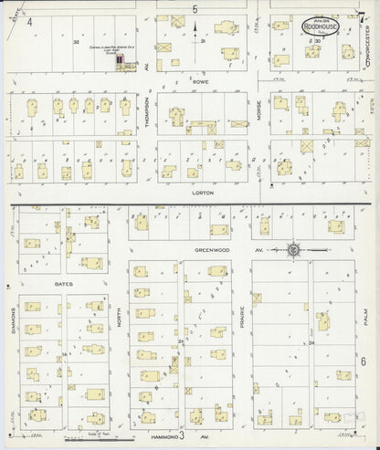 Sanborn Fire Insurance Map from Roodhouse, Greene County, Illinois (1914), Sheet #0007 - Historic Sanborn Fire Insurance Map Print, vintage old map wall art, antique decor, genealogy gift, Illinois Illinois map