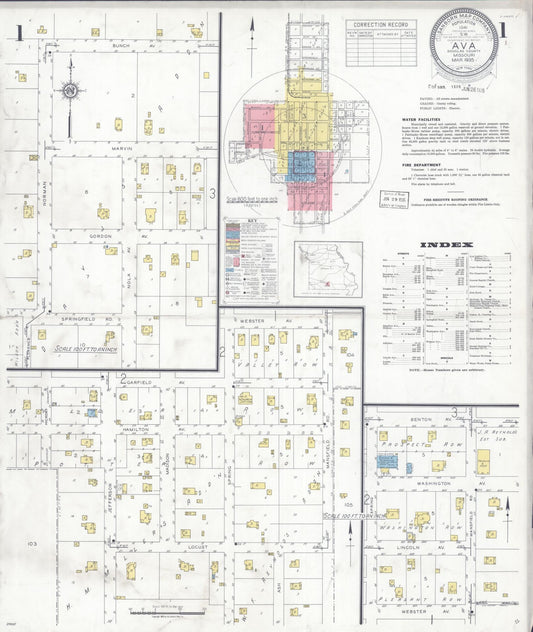 Sanborn Fire Insurance Map from Ava, Douglas County, Missouri. (1935) – Historic Sanborn Fire Insurance Map Print