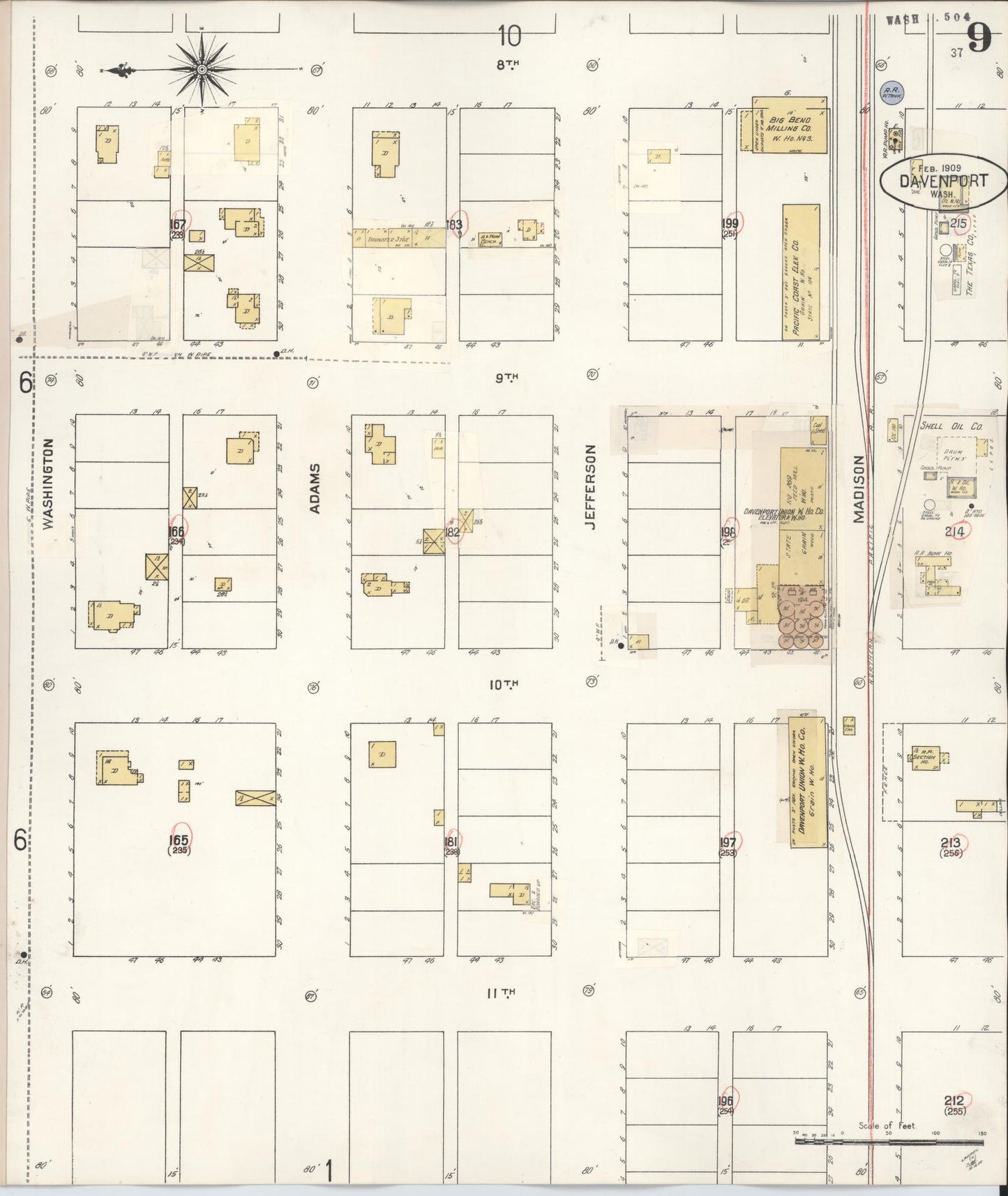 Sanborn Fire Insurance Map from Davenport, Lincoln County, Washington (1930), Sheet #0009 - Complete Map Set gallery image, historic Sanborn map, vintage wall art, Washington Washington
