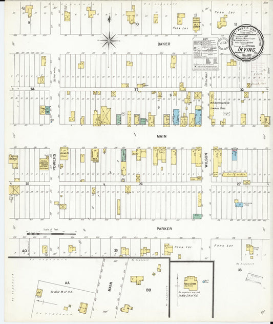 Sanborn Fire Insurance Map from Irving, Marshall County, Kansas (1899), Sheet #0001 - Historic Sanborn Fire Insurance Map Print, vintage old map wall art, antique decor, genealogy gift, Kansas Kansas map