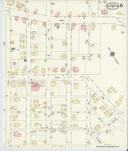 Sanborn Fire Insurance Map from West Newton, Westmoreland County, Pennsylvania (1910), Sheet #0006 - Historic Sanborn Fire Insurance Map Print, vintage old map wall art, antique decor, genealogy gift, Pennsylvania Pennsylvania map