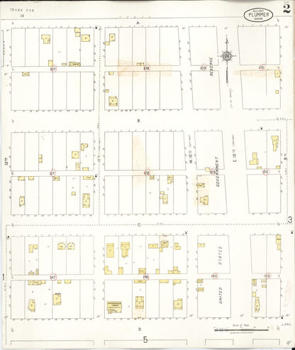 Sanborn Fire Insurance Map from Plummer, Benewah County, Idaho (1928), Sheet #0002 - Complete Map Set gallery image, historic Sanborn map, vintage wall art, Idaho Idaho