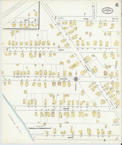 Sanborn Fire Insurance Map from Athens, Bradford County, Pennsylvania (1911), Sheet #0006 - Complete Map Set gallery image, historic Sanborn map, vintage wall art, Pennsylvania Pennsylvania