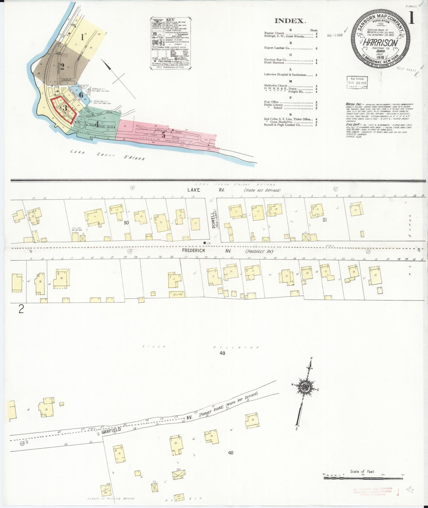 Sanborn Fire Insurance Map from Harrison, Kootenai County, Idaho. (1918) – Historic Sanborn Fire Insurance Map Print