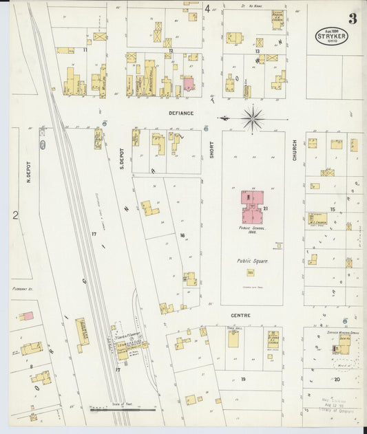 Sanborn Fire Insurance Map from Stryker, Williams County, Ohio (1899), Sheet #0003 - Historic Sanborn Fire Insurance Map Print, vintage old map wall art, antique decor, genealogy gift, Ohio Ohio map