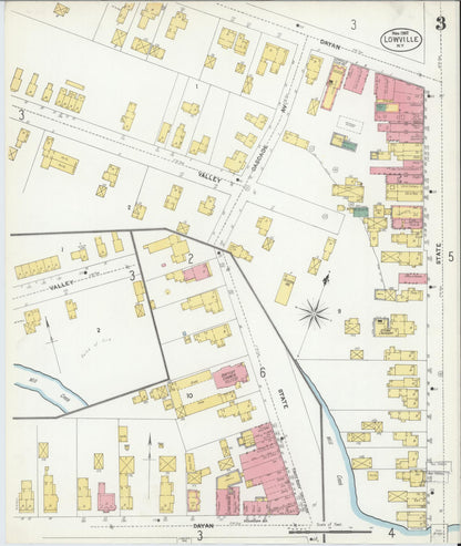 Sanborn Fire Insurance Map from Lowville, Lewis County, New York (1902), Sheet #0003 - Complete Map Set gallery image, historic Sanborn map, vintage wall art, New York New York