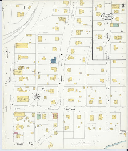 Sanborn Fire Insurance Map from Flat River, Saint Francois County, Missouri (1908), Sheet #0003 - Complete Map Set gallery image, historic Sanborn map, vintage wall art, Missouri Missouri