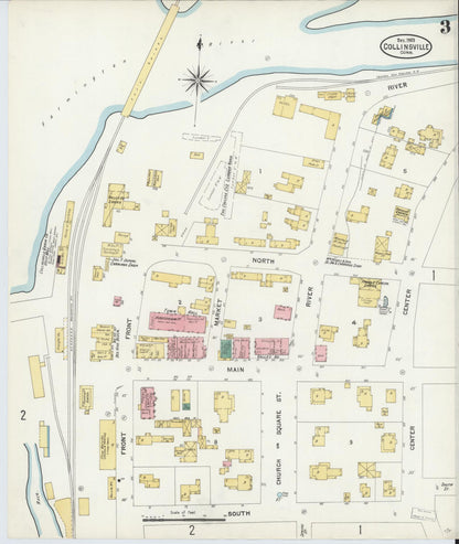 Sanborn Fire Insurance Map from Collinsville, Hartford County, Connecticut (1903), Sheet #0003 - Complete Map Set gallery image, historic Sanborn map, vintage wall art, Connecticut Connecticut
