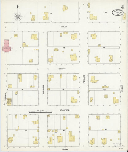 Sanborn Fire Insurance Map from Troup, Smith County, Texas (1909), Sheet #0004 - Complete Map Set gallery image, historic Sanborn map, vintage wall art, Texas Texas