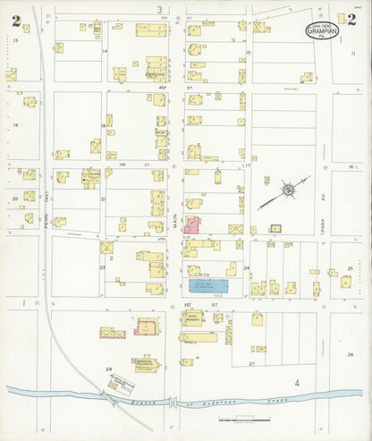 Sanborn Fire Insurance Map from Grampian, Clearfield County, Pennsylvania (1930), Sheet #0002 - Historic Sanborn Fire Insurance Map Print, vintage old map wall art, antique decor, genealogy gift, Pennsylvania Pennsylvania map